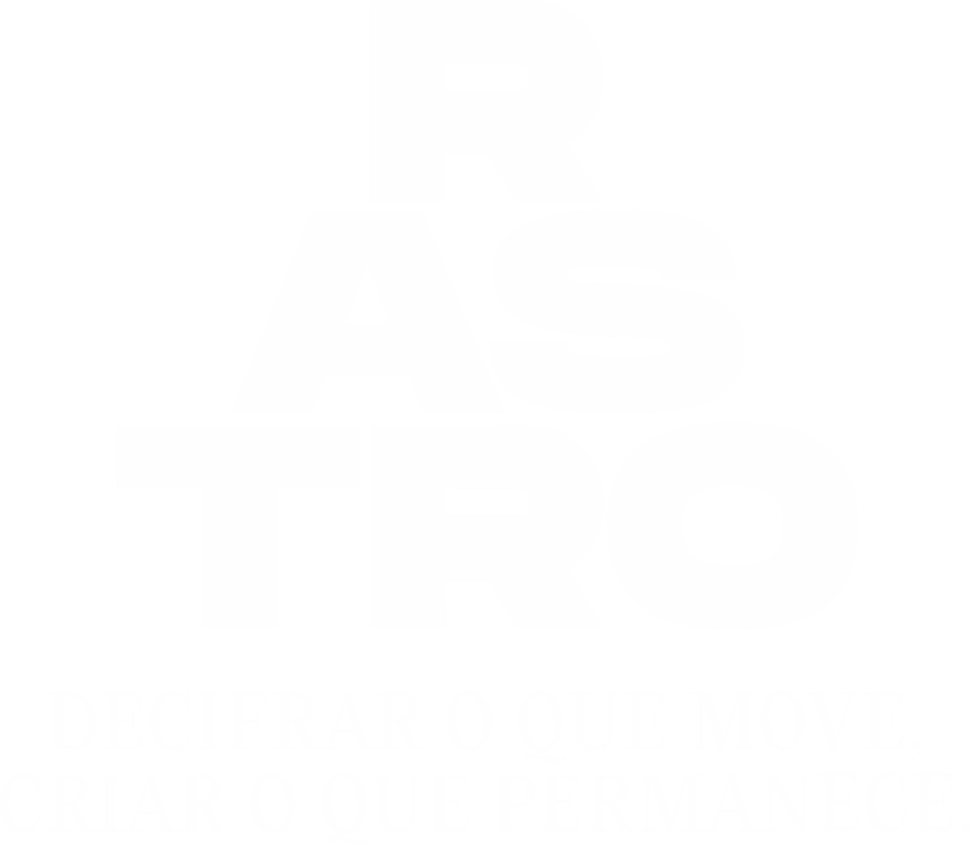 Rastro · Decifrar o que move, criar o que permanece.